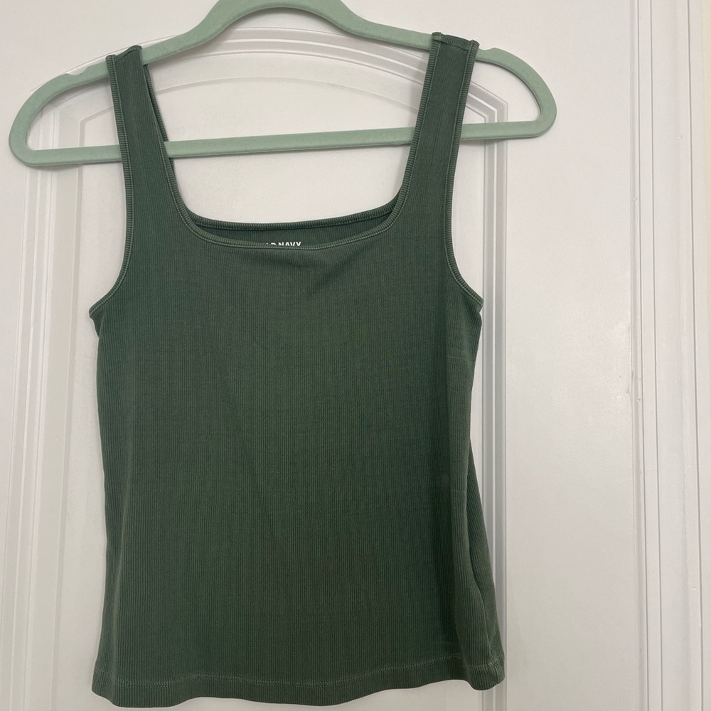 Old Navy Cropped Rib-Knit Squareneck Tank Top